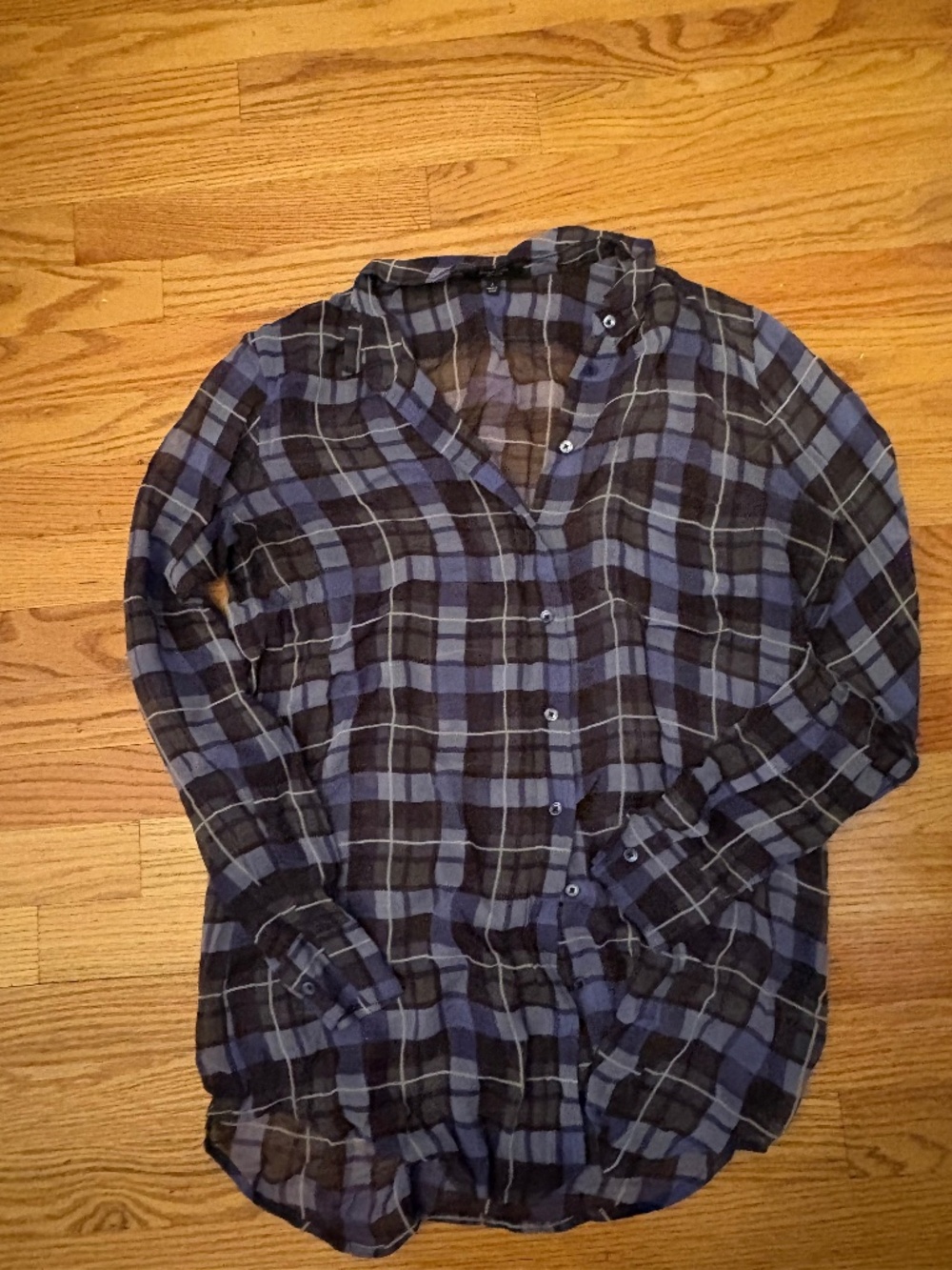 EUCA BABATON silk plaid button up